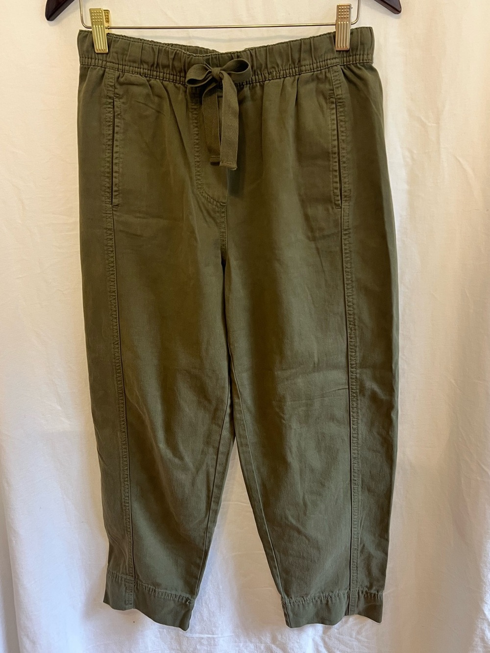 Zara Olive Drawstring Ankle Pants